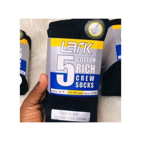 Lark Cotton Socks (Black and White) - 5 in 1 each